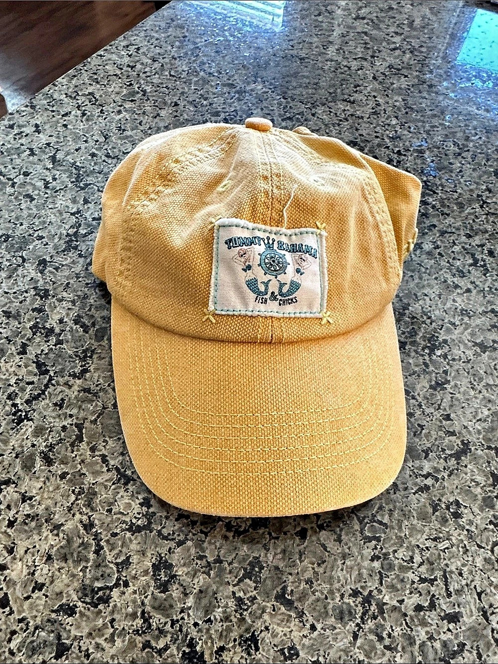 Tommy Bahama Fish and Chicks Graphic Patch Hat Yellow